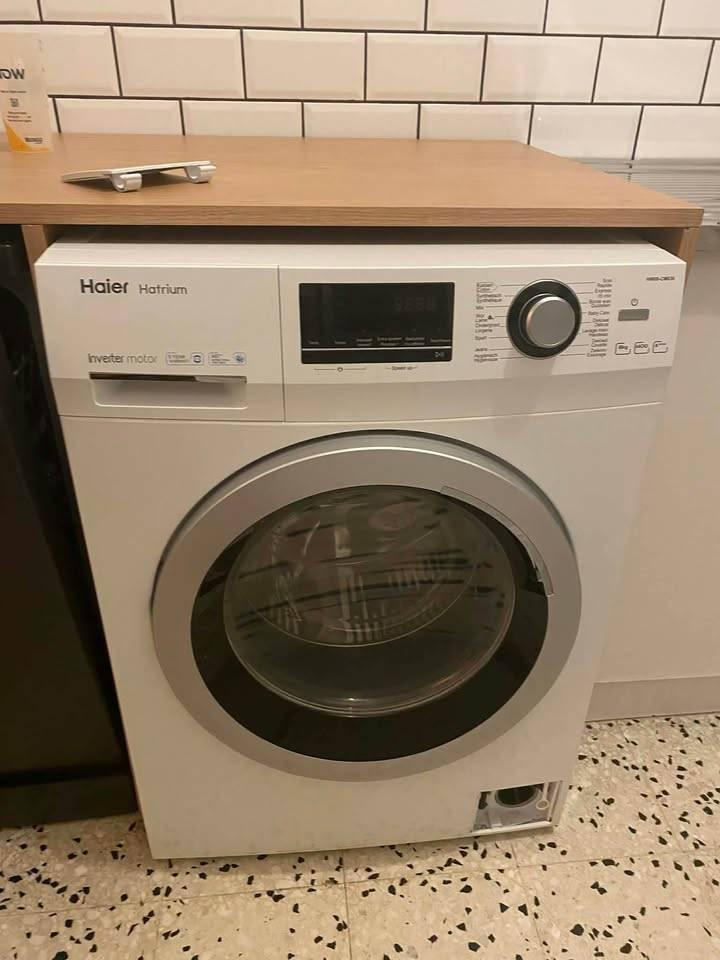 Machine à laver Haier, Electroménager, Lave-linge, 1200 à 1600 tours, 6 à 8 kg, Comme neuf, Chargeur frontal