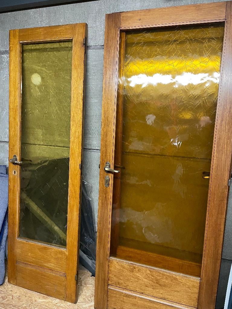 4 houten deuren, Doe-het-zelf en Bouw, Ophalen, Gebruikt, 80 tot 100 cm, Binnendeur