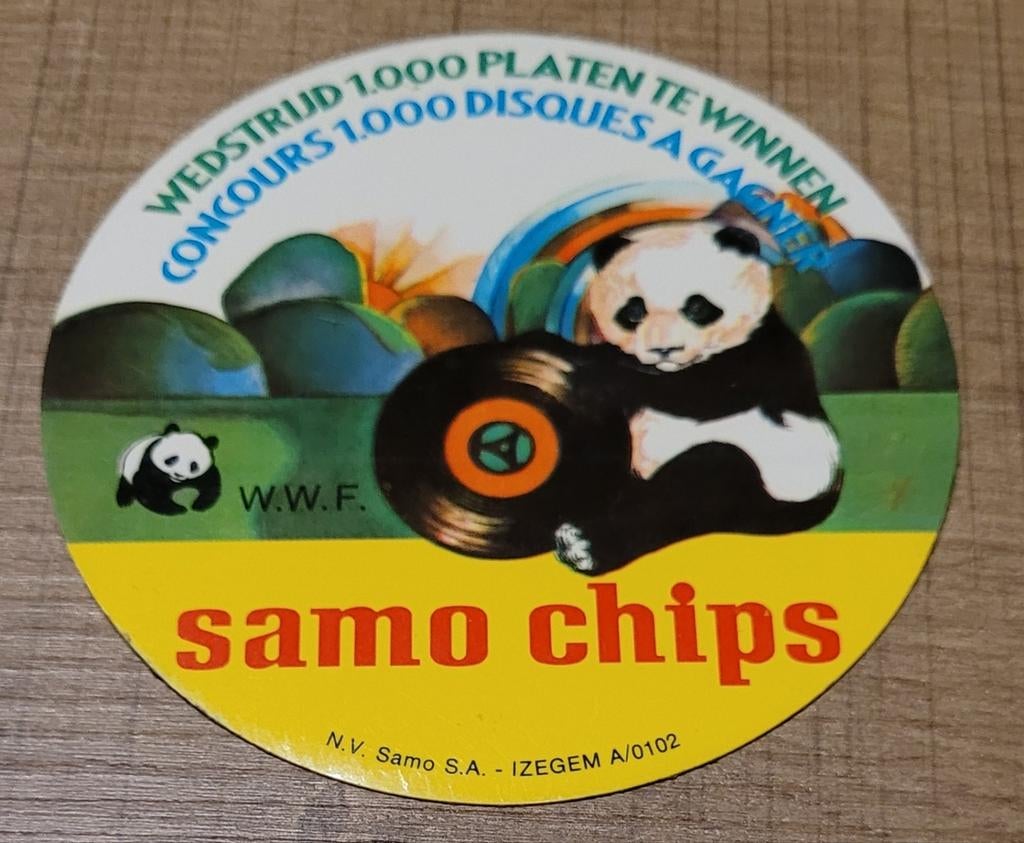 *vintage* sticker: Samo chips - WWF, Collections, Enlèvement ou Envoi, Comme neuf, Marque