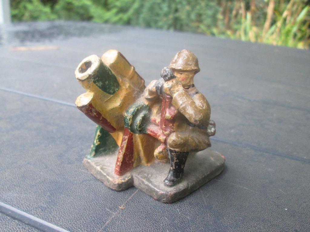 ELASTOLIN Belgische soldaat met camouflage mortier., Collections, Enlèvement ou Envoi