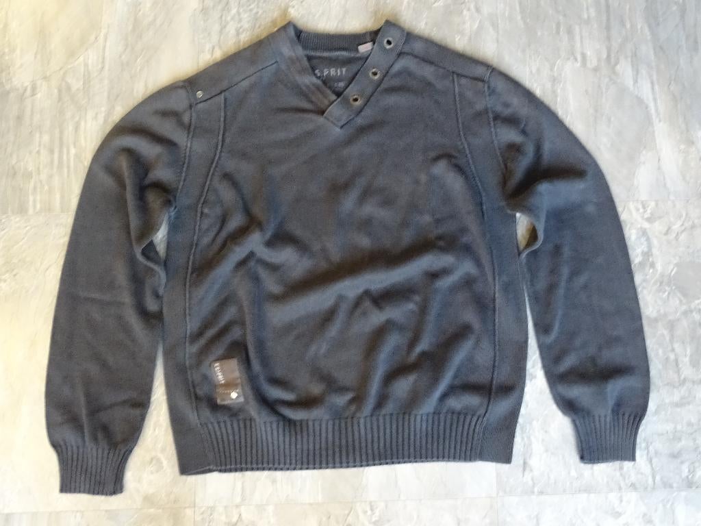 mannen trui met v hals, Ophalen, Maat 52/54 (L), Zwart, Esprit