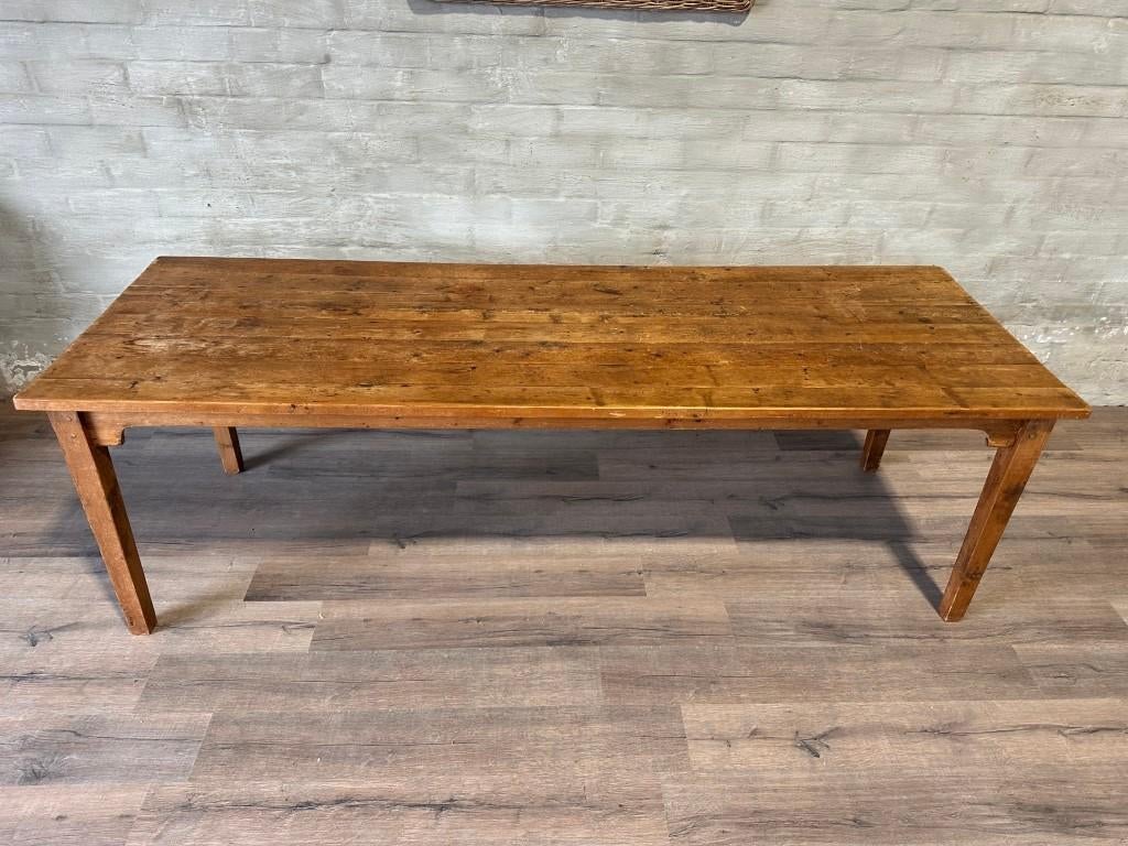 Franse boerentafel - 250 x 86 cm + 79 cm hoog, Huis en Inrichting, Tafels | Eettafels, Gebruikt, 50 tot 100 cm, 200 cm of meer