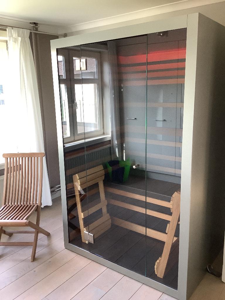 Design infraroodsauna Thermalux, Sport en Fitness, Sauna, Ophalen, Zo goed als nieuw, Infrarood, Complete sauna