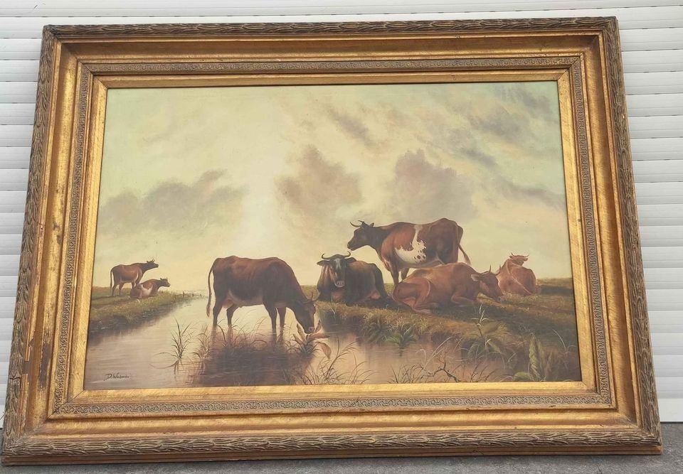 Huile sur toile vaches signe d windmeulen, Enlèvement