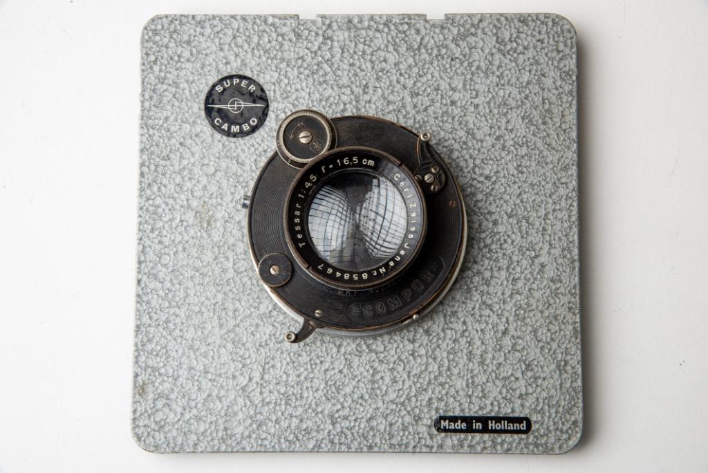 Vintage Tessar 16,5cm F4,5 CZJ lens met Compur voor 4x5', Enlèvement ou Envoi, Utilisé