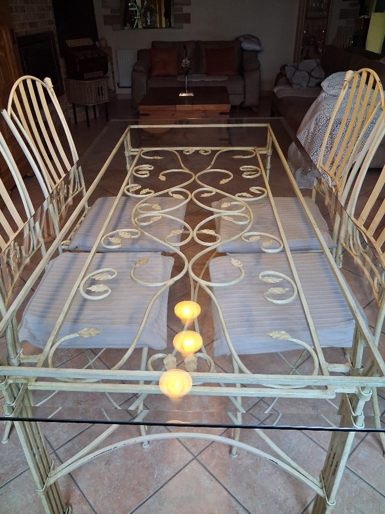 Table et chaise, Maison & Meubles, Neuf, 150 à 200 cm, Cinq personnes ou plus, Verre