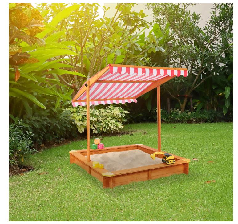 Bac à sable avec toit réglable, Enfants & Bébés, Jouets | Extérieur | Bacs à sable, Enlèvement, Neuf