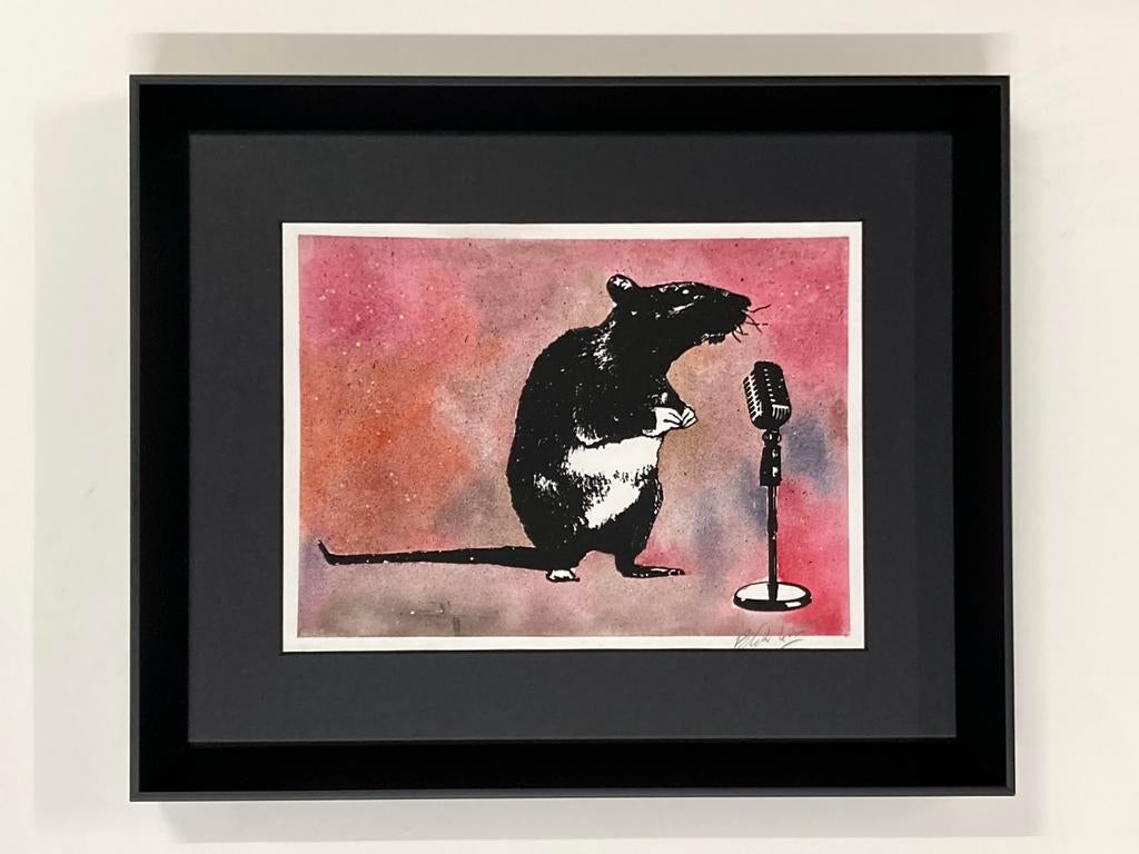 Blek Le Rat : oeuvre unique. Encadrement professionnel, Antiquités & Art, Enlèvement ou Envoi