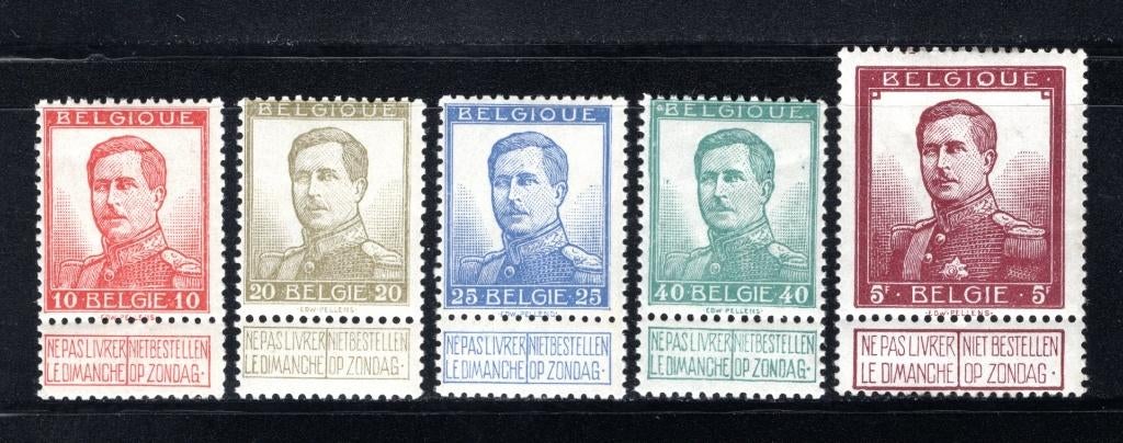 118/122 MNH 1912 - Z.M. Koning Albert 1 Grote beeltenis, Postzegels en Munten, Postzegels | Europa | België, Ophalen of Verzenden