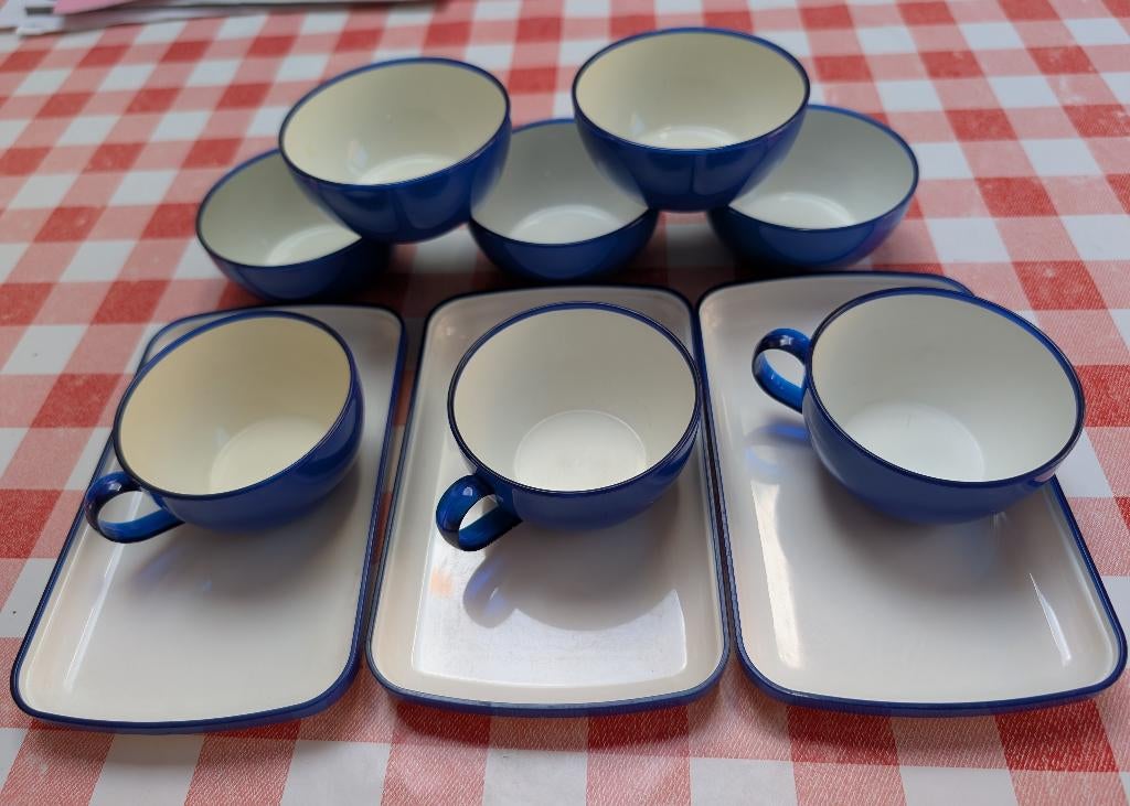 Sabena 3 tasses et 3 plateaux, 5 bols, Collections, Enlèvement ou Envoi, Utilisé