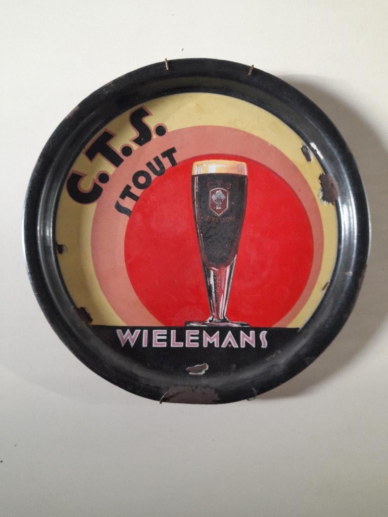 Plateau en émail Wielemans, Collections, Marques de bière, Enlèvement ou Envoi