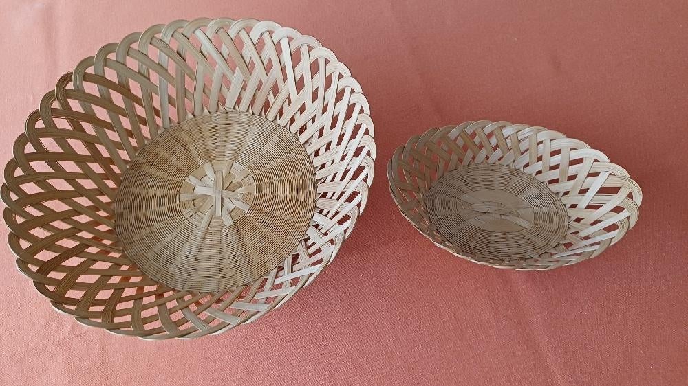 2 paniers en osier, Enlèvement ou Envoi, Osier, Rond, Comme neuf