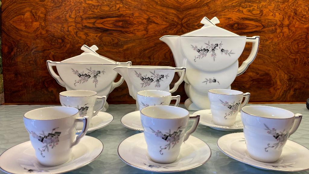 Art deco koffie/mokka servies, Ophalen of Verzenden