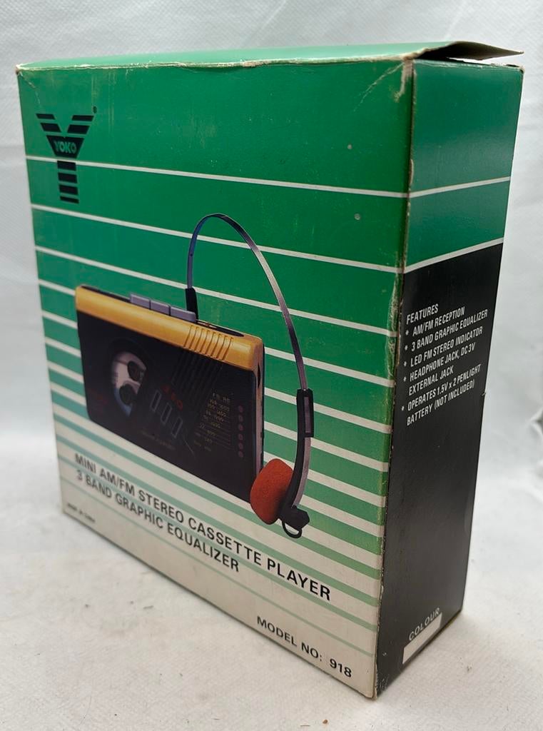 Vintage Yoko 918 Mini AM/RM stereocassettespeler, Audio, Tv en Foto, Walkmans, Discmans en Minidiscspelers, Ophalen of Verzenden