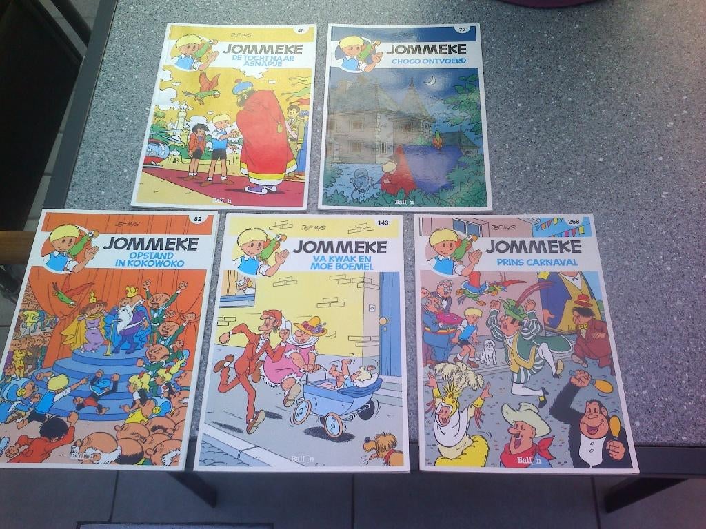 5 Jommeke strips met de nieuwe cover., Boeken, Stripverhalen, Zo goed als nieuw, Meerdere stripboeken, Ophalen of Verzenden