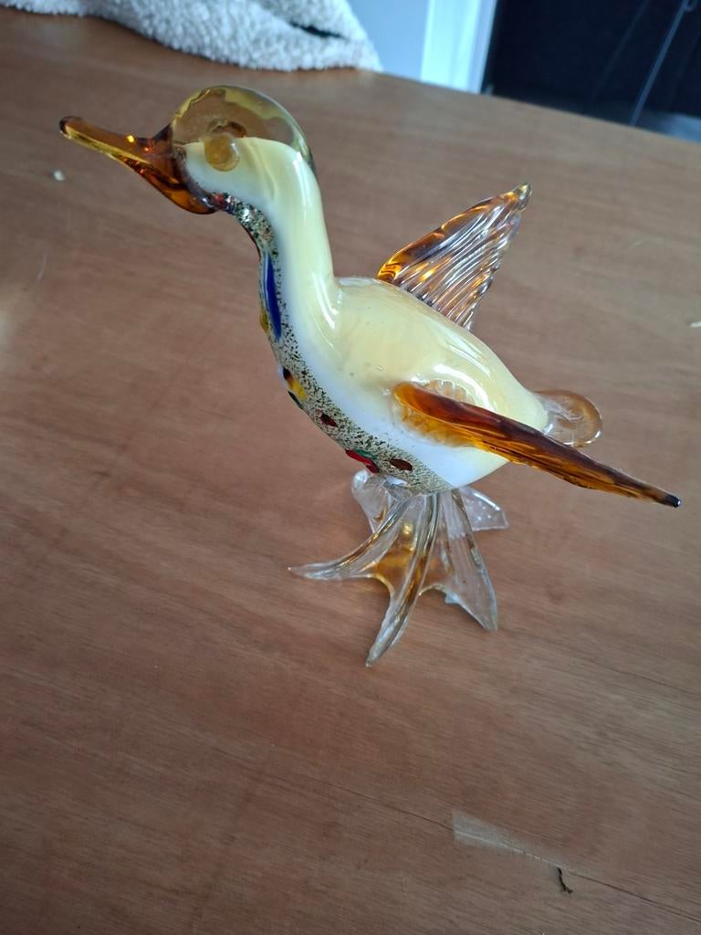 Figurine oiseau en verre soufflé  style Murano, Antiquités & Art, Antiquités | Verre & Cristal, Enlèvement