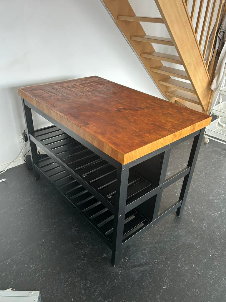 Vadholma Ilot, table haute  plan de travail ikea, Noir, Moins de 100 cm, 100 à 150 cm, Enlèvement