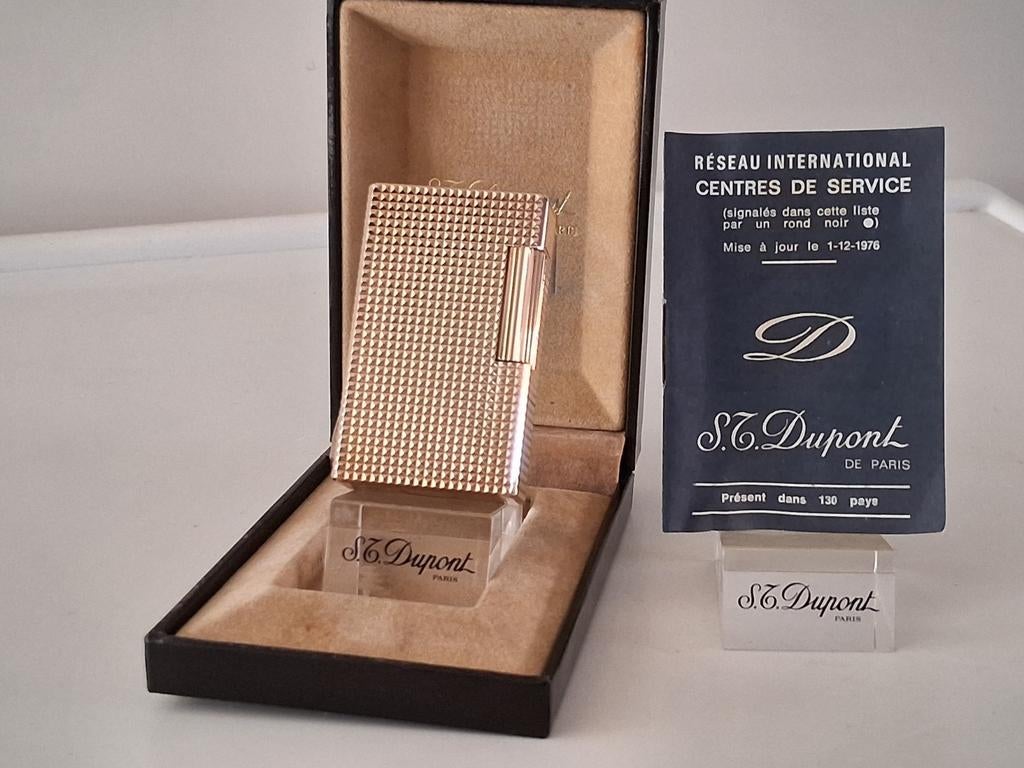 Dupont Aansteker L1  Diamant Model Goud Kleur (NIEUW)., Ophalen of Verzenden, Nieuw, Aansteker