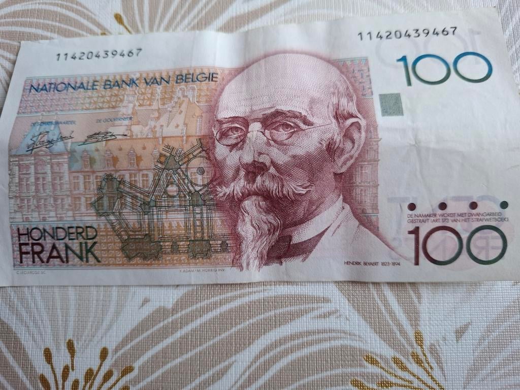 Billet belge de 100 francs (5 pièces), Timbres & Monnaies, Enlèvement ou Envoi