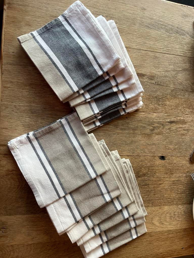 Lot de 21 serviettes coton excellent etat, Enlèvement, Comme neuf, Noir