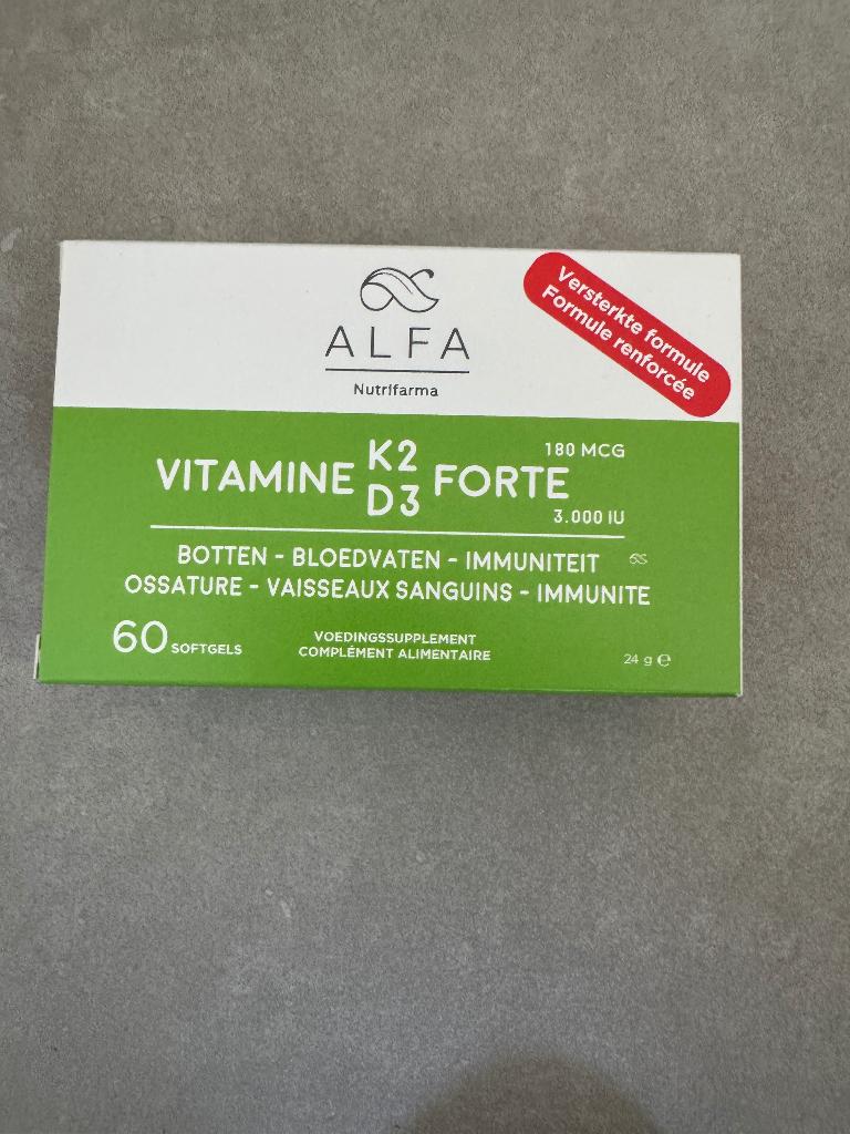 Alfa Vitamine K2 -D3 Forte, Sports & Fitness, Produits de santé, Wellness & Bien-être, Neuf, Enlèvement ou Envoi