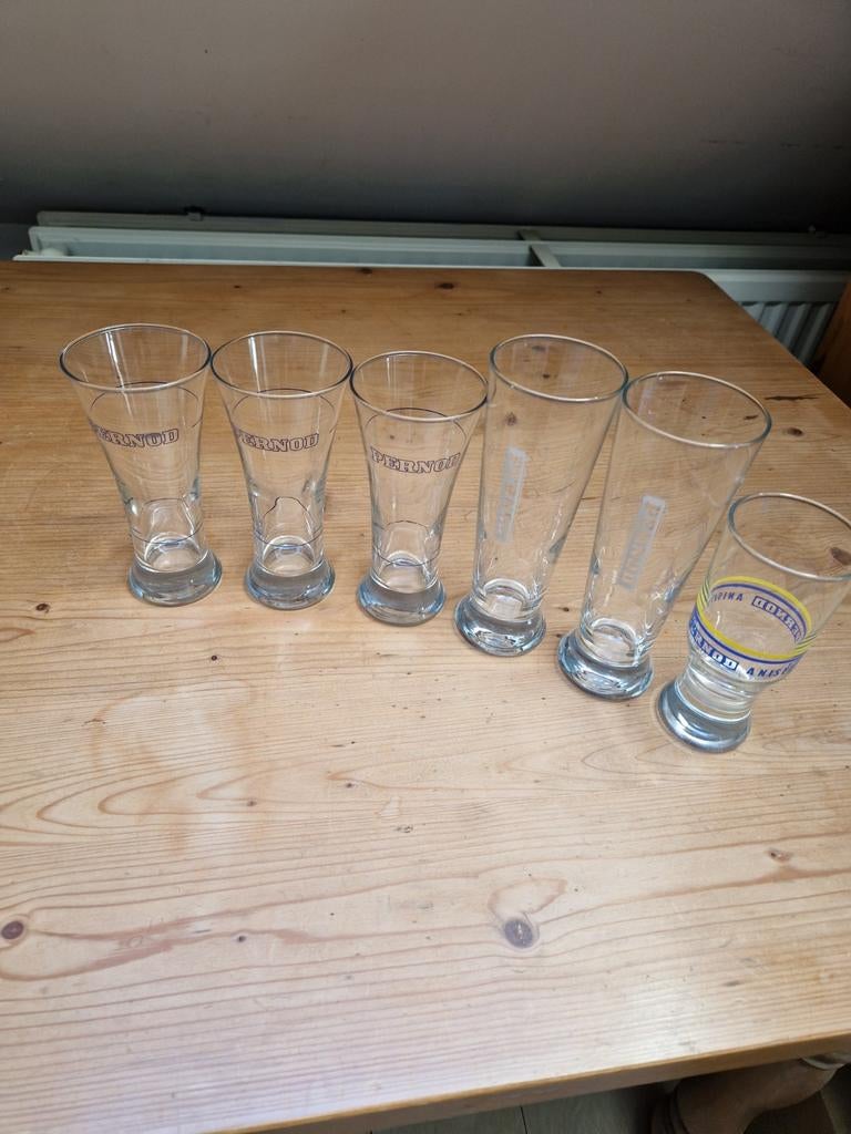 6 verres Pastis Pernod, Enlèvement ou Envoi