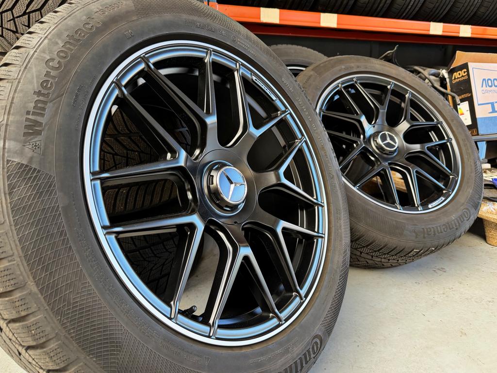 Mercedes AMG style velgen & Continental 275/50/20 - GLE GLS, Ophalen, Gebruikt, 275 mm, Banden en Velgen