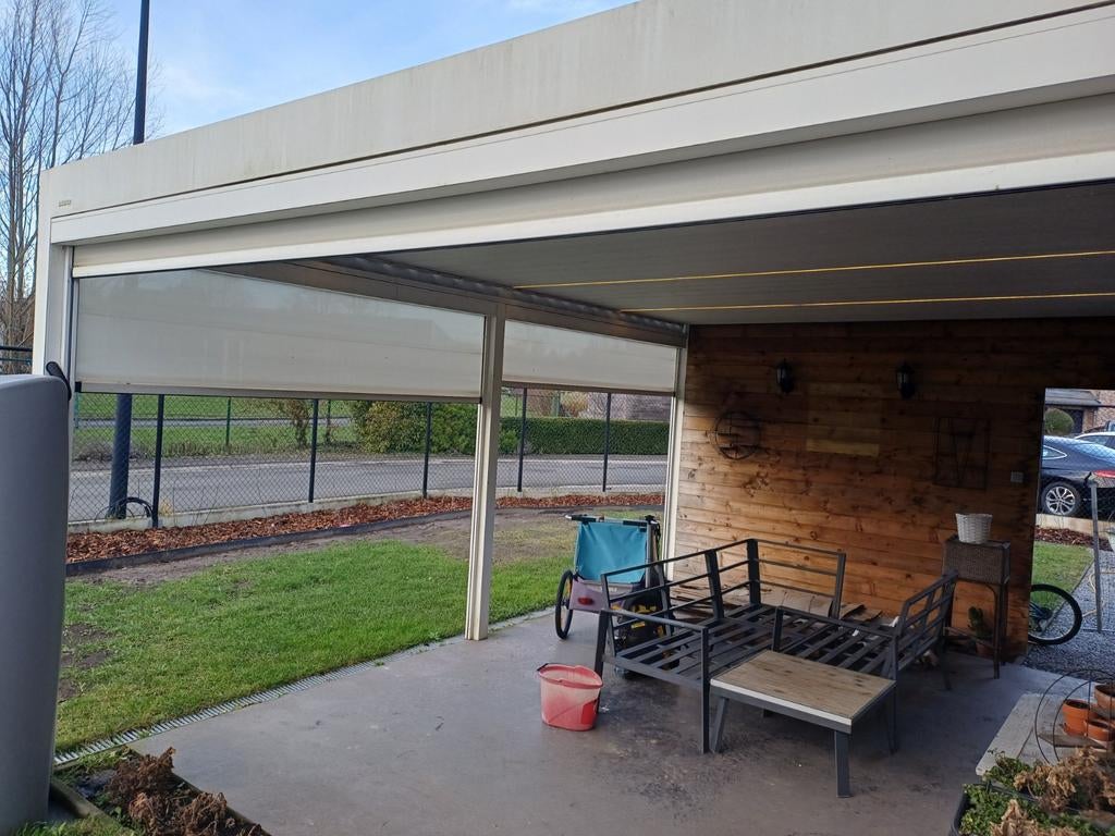 Terrasoverkapping BRUSTOR-6x4m-somfy-3LED, Ophalen, Gebruikt, Veranda