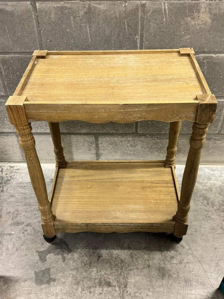 Belle table d'appoint/chariot rustique avec pieds torsadés, Enlèvement, Comme neuf, Bois