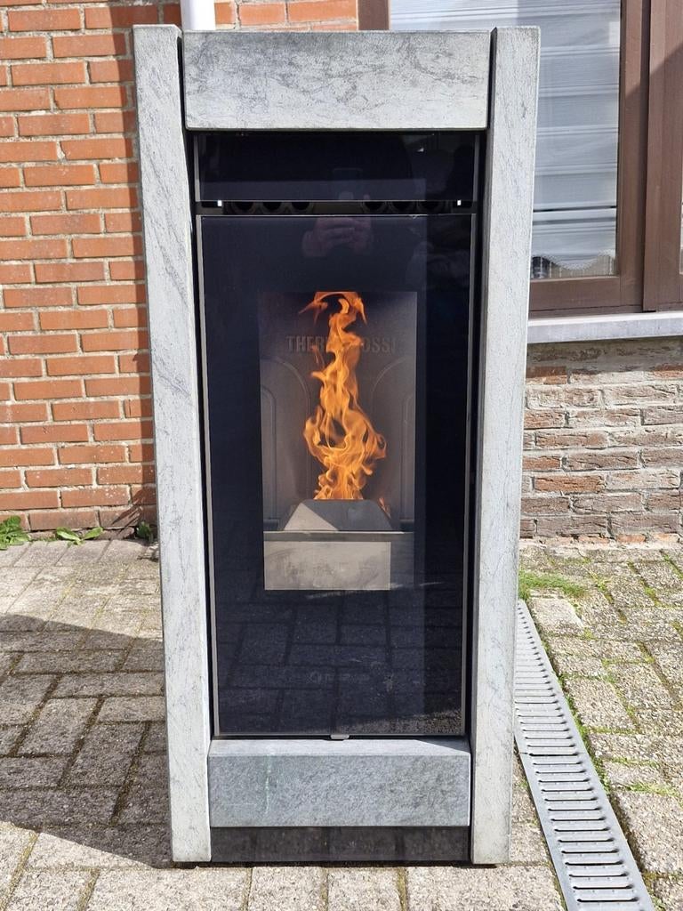 Pelletkachel Thermorossi Essenza Stone Air11Kw (met Leveren), Huis en Inrichting, Kachels, Ophalen, Gebruikt, Overige brandstoffen
