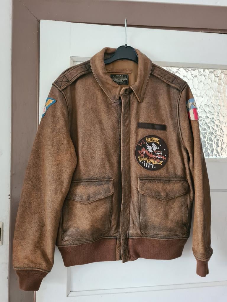 Veste en cuir A2 US ARMY AIRFORCE PILOT NEUF 300€, Enlèvement, Neuf, Taille 46 (S) ou plus petite