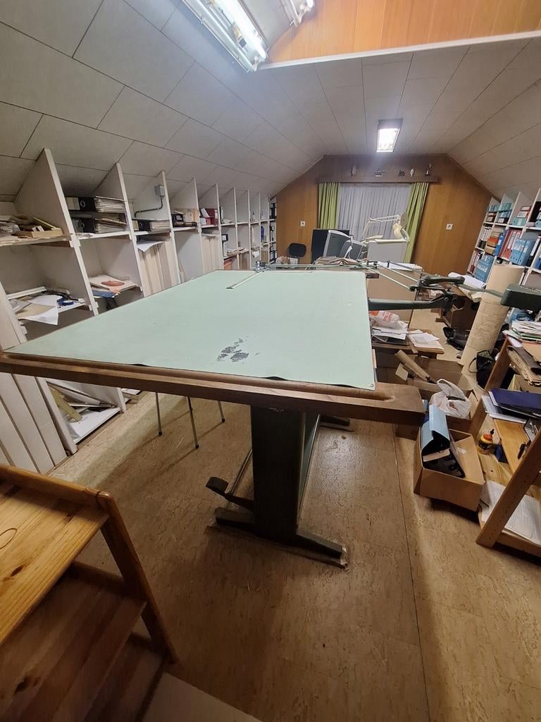 Kuhlmann vintage tekentafel, Bricolage & Construction, Tables à dessin, Enlèvement, Utilisé, 150 à 170 cm