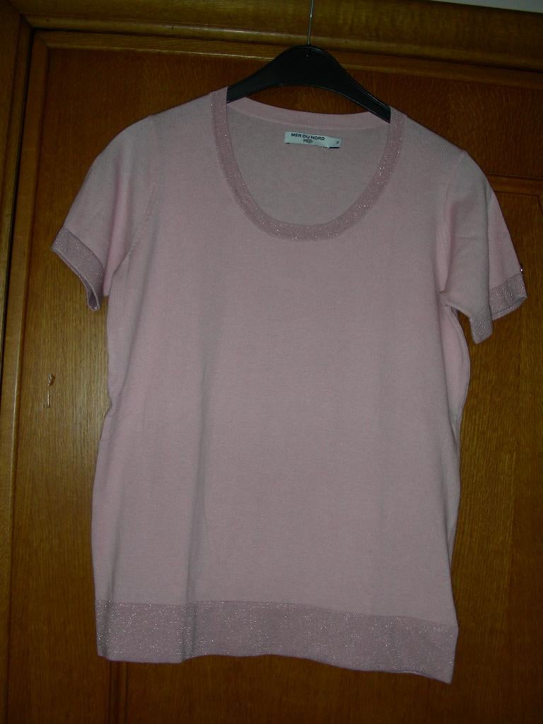 Roze Bloesje + glitterdraad, Mer du Nord, maat M prima staat, Kleding | Dames, Blouses en Tunieken, Maat 38/40 (M), Ophalen of Verzenden