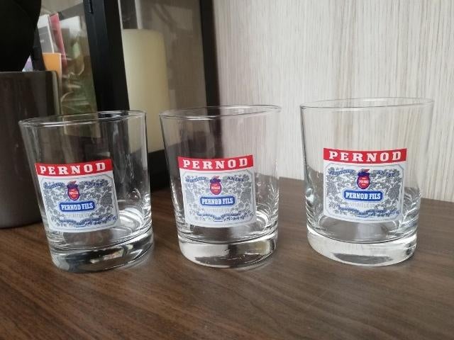 3 glazen van Pernod., Ophalen of Verzenden, Zo goed als nieuw