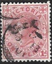 1 Postzegel Victoria (Australië) 1905 Koningin Victoria, Ophalen of Verzenden, Gestempeld