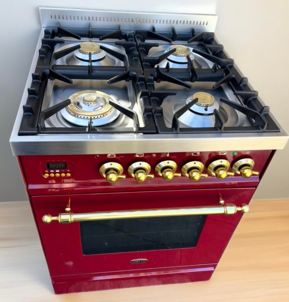 Luxe Boretti gasfornuis 60cm, Elektronische apparatuur, Fornuizen, Ophalen, Gebruikt, 4 kookzones, Energieklasse A of zuiniger