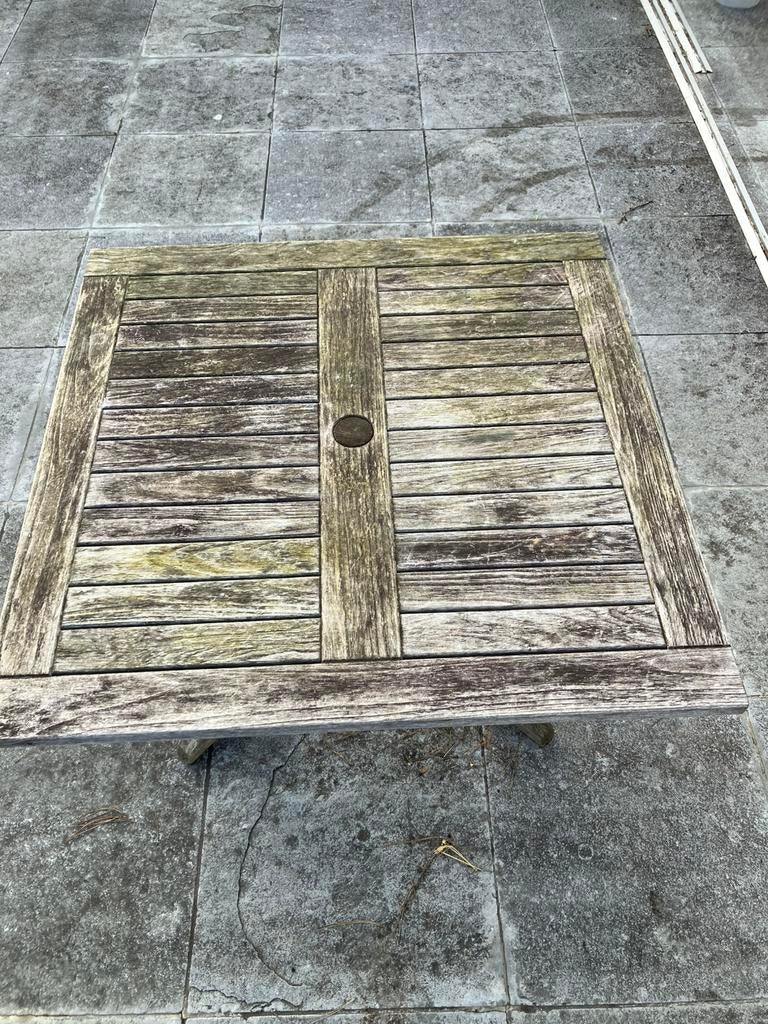 Teaktafel, Tuin en Terras, Tuintafels, Ophalen, Zo goed als nieuw, Vierkant, Teakhout