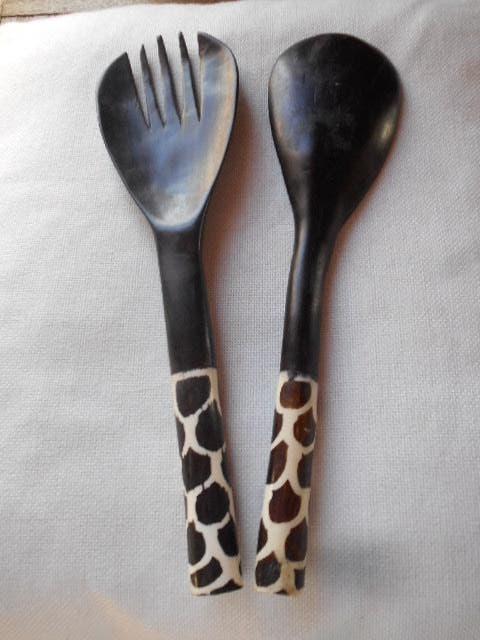 nouveaux couverts à salade, Afrique du Sud, bois et os, Enlèvement ou Envoi, Neuf, Bois, Couverts en vrac