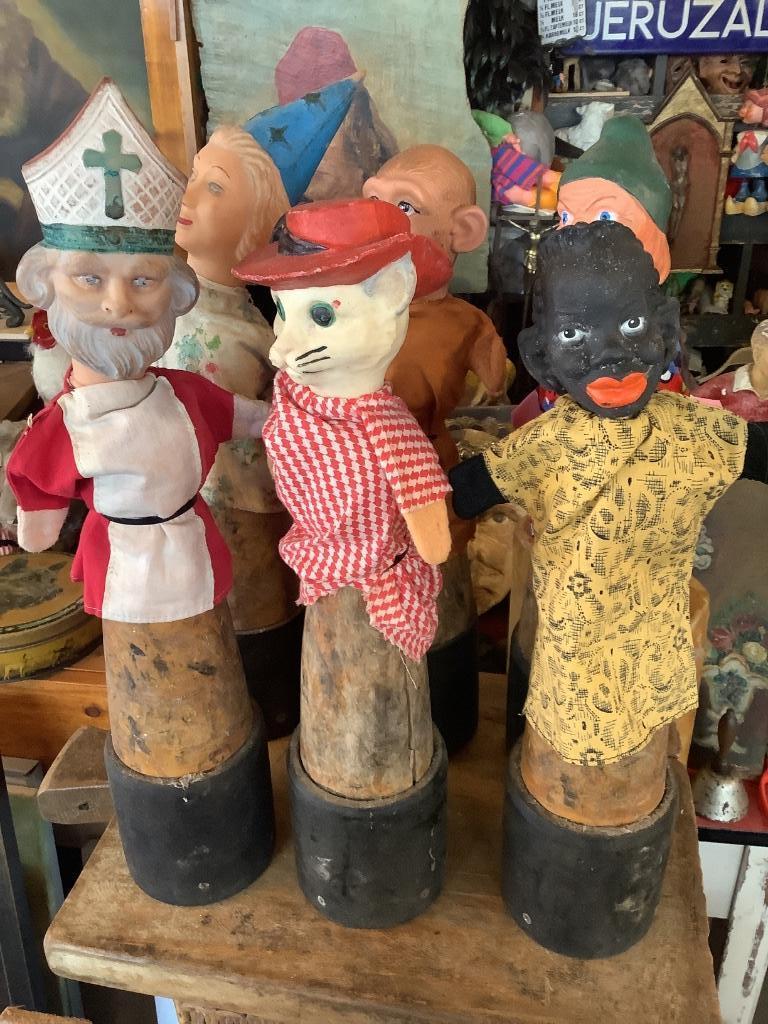Zes oude poppenkastpoppen !, Antiquités & Art, Curiosités & Brocante, Enlèvement