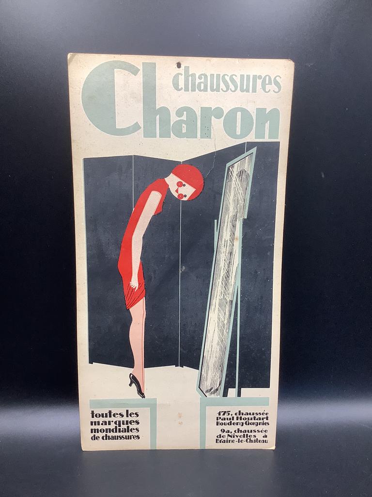 Plaque art déco chaussures Charon, Enlèvement ou Envoi, Comme neuf