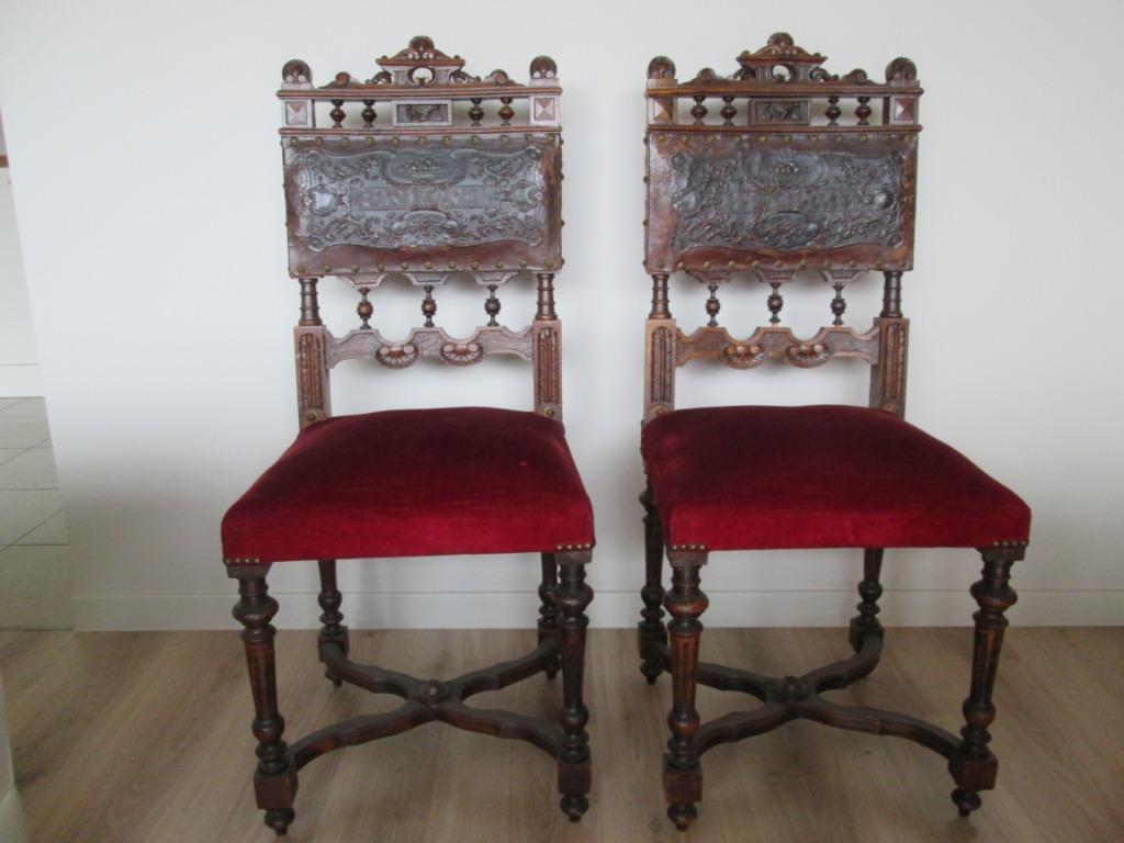 Rares chaises anciennes vers 1880, Antiquités & Art, Enlèvement ou Envoi
