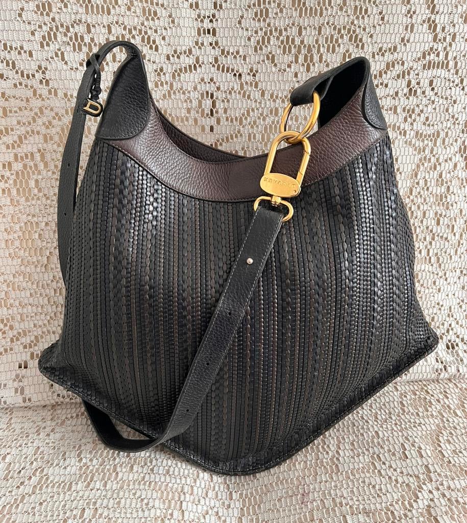 DELVAUX SATAN modeltas bruin geweven leer, Handtassen en Accessoires, Tassen | Damestassen, Ophalen of Verzenden, Zo goed als nieuw