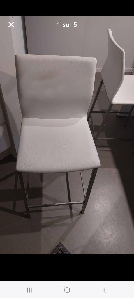 4 chaises hautes, Ophalen, Gebruikt, Wit, Leer