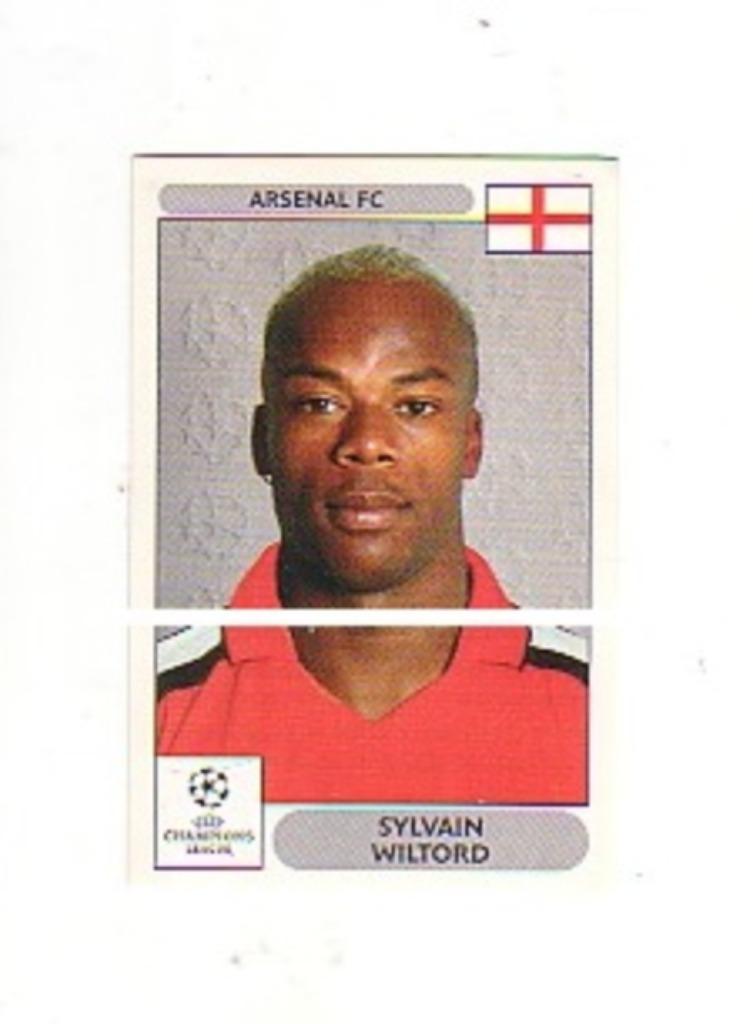 Panini Champions League Arsenal Sylvain Wiltord 2000 - 2001, Envoi, Comme neuf, Affiche, Image ou Autocollant