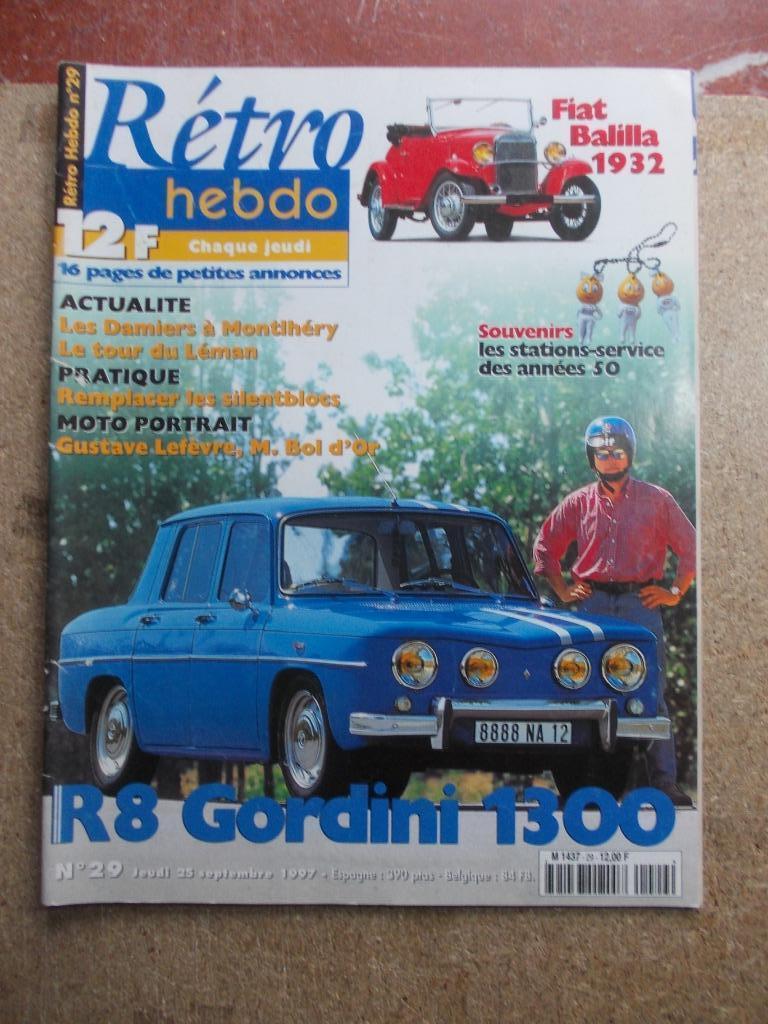 RETRO HEBDO 29 R8 GORDINI FIAT BALILLA 1932, Enlèvement ou Envoi, Comme neuf, Renault