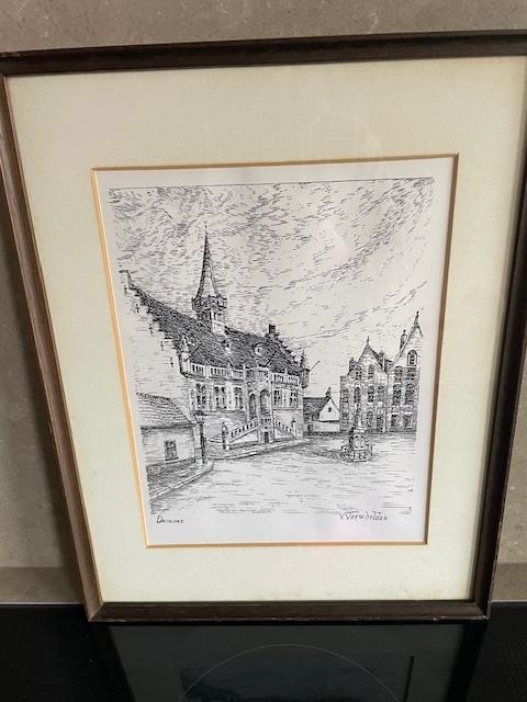 Dessin au crayon V.Verschelden, Antiquités & Art, Enlèvement