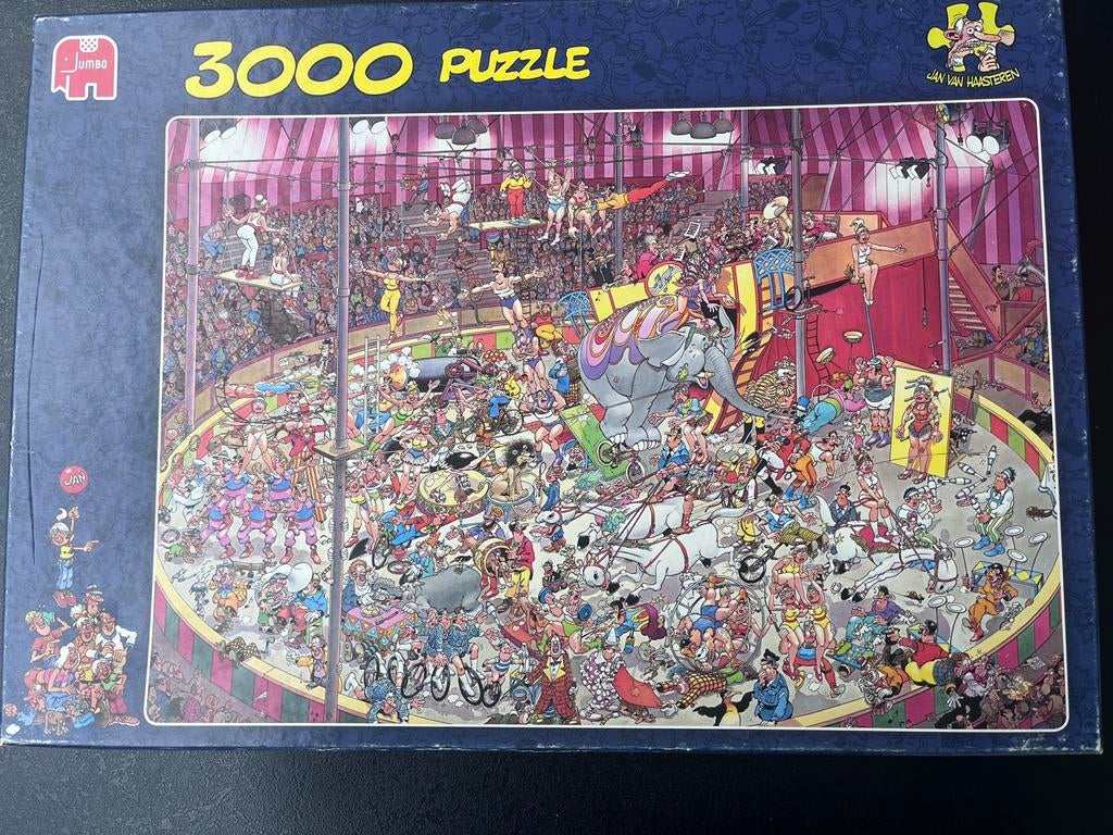 Puzzel Jan Van Haasteren - circus - 3000 stuks, Hobby en Vrije tijd, Ophalen, Gebruikt