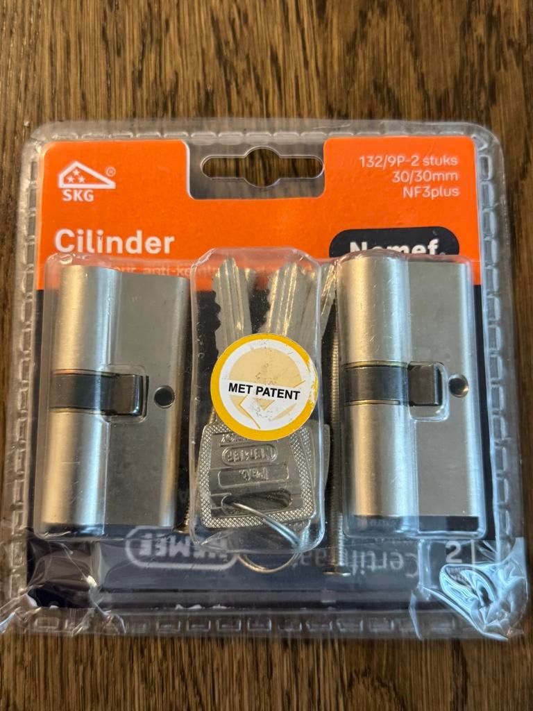 Nemef 2 veiligheidscilinder 132/9-2 st.  NF3plus ⭐️⭐️⭐️, Ophalen, Nieuw