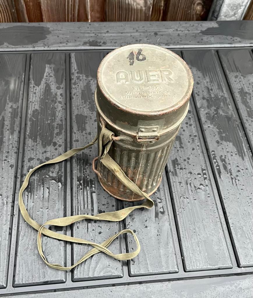 Duitse gasmaskerbus leeg Auer, Verzamelen, Ophalen of Verzenden