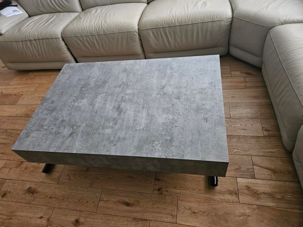 Moderne salontafel betonlook – 120x80 cm met 4 wielen gratis, Maison & Meubles, Tables | Tables de salon, Enlèvement